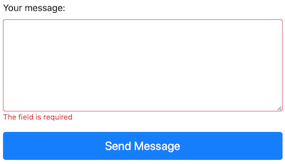 form client error message
